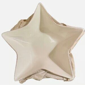NEW Pottery Barn Star Serving Bowl | NWOT White Ivory Rustic Stoneware Bowl